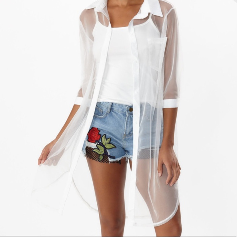 White sheer jacket